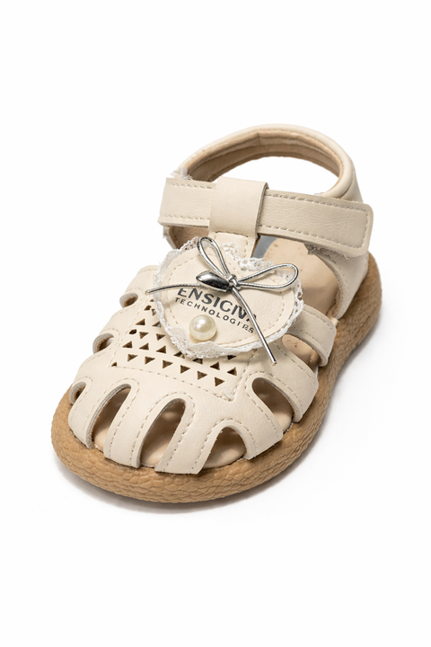 Cute Pearl & Bow Baby Girl Sandals