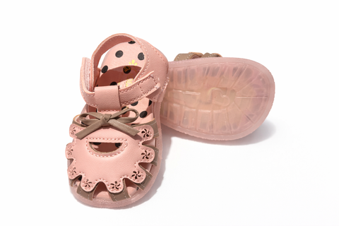Premium Soft-Sole Cream Sandals for Baby Girls