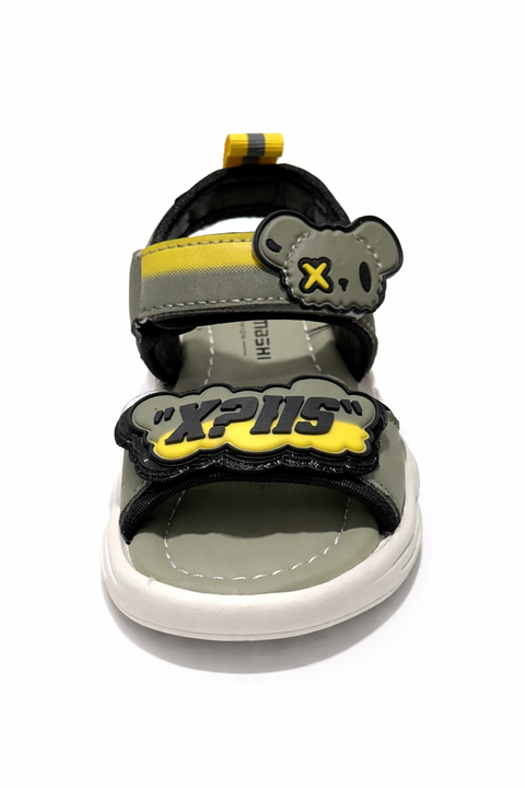 Futuristic Olive & Yellow Sandals for Baby Boys