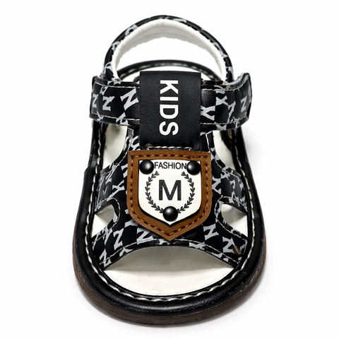 Rooba Junior: Trendy "M" Alphabet Print Sandals