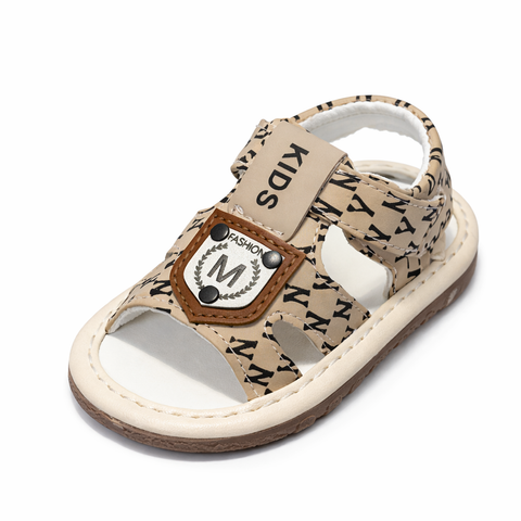 Rooba Junior: Trendy "M" Alphabet Print Sandals