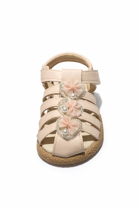 Cute Pearl & Bow Baby Girl Sandals