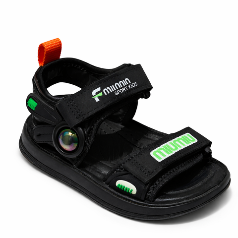 Rooba Junior: "Aigo" Black Urban Sports Sandals